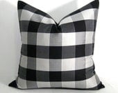 Grey Black White Pillow Cover - Gray Tartan Plaid - Decorative Silk Cushion - Modern Preppy Check - Silver Charcoal Pewter Masculine 18 inch
