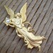 Vintage Gold tone Large Angel brooch, Beautiful Holding a aurora Borealis Star, stamped JJ Jonet jewelry