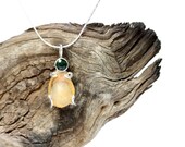Rough Fire Opal Indicolite Silver Necklace - Firebug