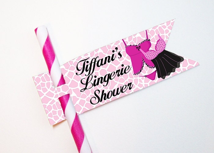 Straw Flags, Sucker Tags, Cake Pop Tags, Bridal Shower, Bachelorette Party, Lingerie Party Il_570xn