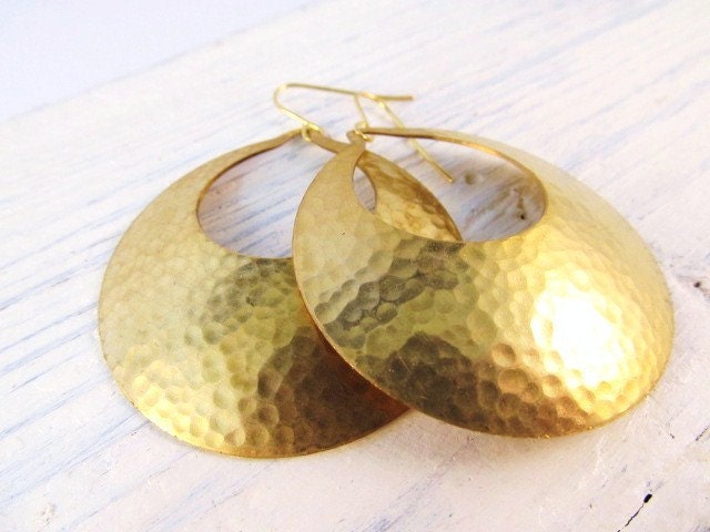 Statement Earrings, Gold Dangle Earrings, Tribal, Bold, Big Earrings, Fashion Jewelry