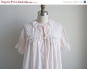 SALE Barbizon Pink Nightgown - 50s Pastel Pink and Lace Girly Sleepwear