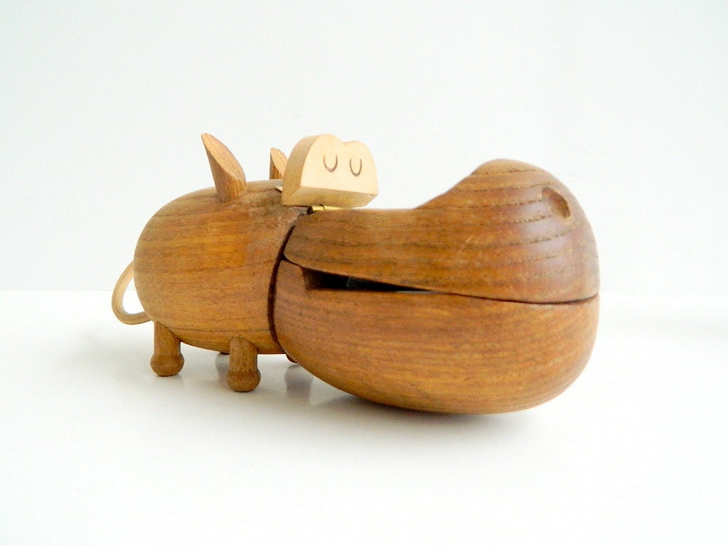 Zoo Line Danish Modern Wood Hippo 1959