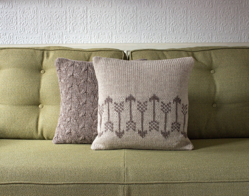 Arrow Pattern Knitted Decorative Cushion / Pillow Cover /// Archer
