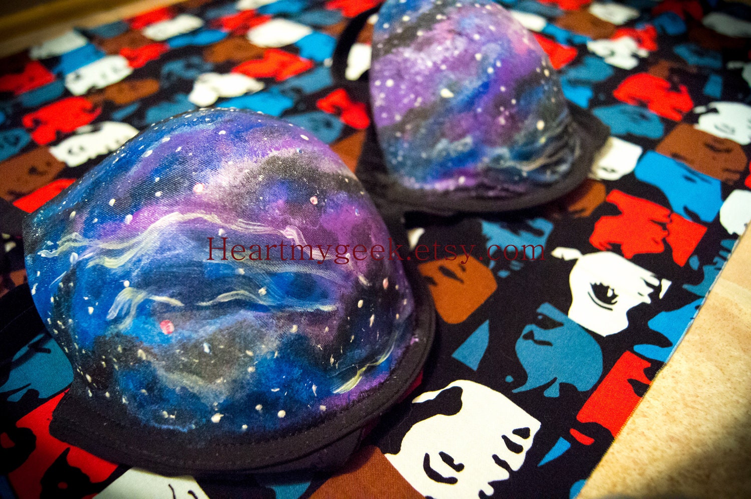 Glow in the Dark - Galaxy Bra in Blue and Purple By Heart My Geek
