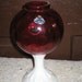 Vintage CRANBERRY COIN DOT thumb print Footed ivy vase