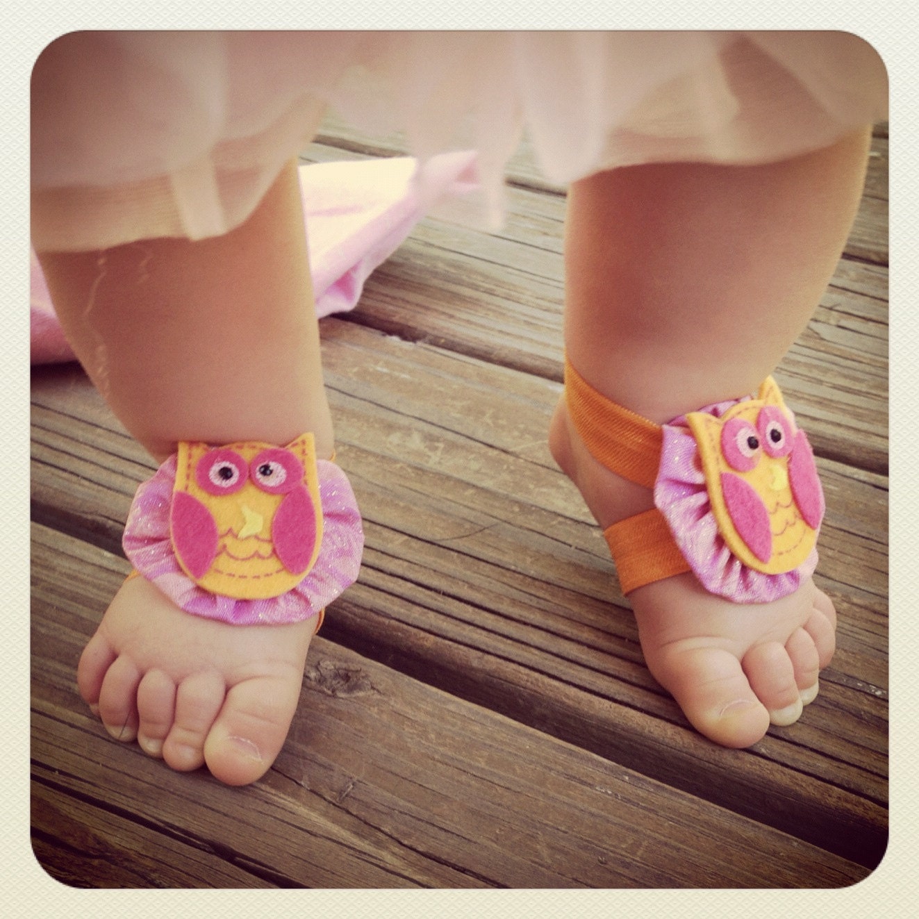 Items similar to Owl footsies, baby footsies, barefoot