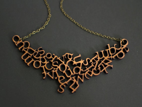 Modern Wooden Alphabet Necklace