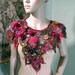 FALLEN LEAVES RHAPSODY - Unique Collar/Capelet, Signature Garment, Wearable Fiber Art, Richly Decorated, Freeform Crocheted