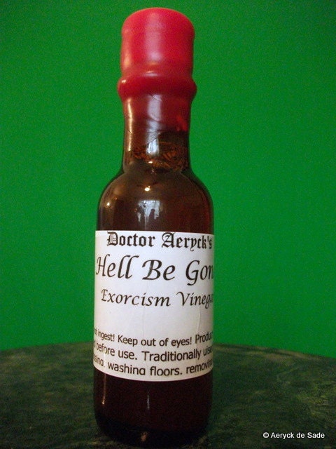 Hell Be Gone Floor Wash, Hoodoo, Voodoo, Exorcism Vinegar, Uncross, Protection, Jinx, Magic