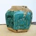 Antique Chinese Ginger Jar Hexagonal Turquoise Glaze Rustic Pottery 1800s Gorgeous