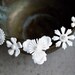 White flower hairpins - vintage inspired white and pearl flower hairpins - bridal wedding bridesmaid - snowflake