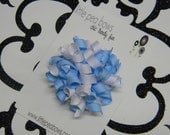 LPB - White & Light Blue BITTY Boutique Korker Hair Bow