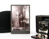 Antique Cabinet Card Photograph of Young Couple in Love Portrait - Home Decor