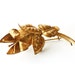Vintage flower brooch, brass brooch