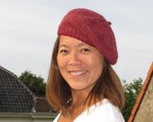 2 Beret pattern options - Plain or Striped, includes knit in the round information