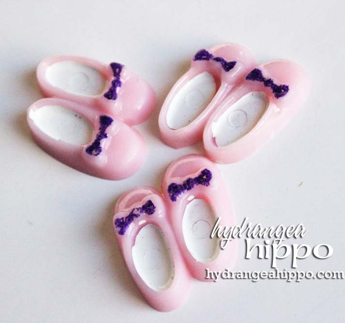 Set of 3 Pink Ballet Slipper Cabochons