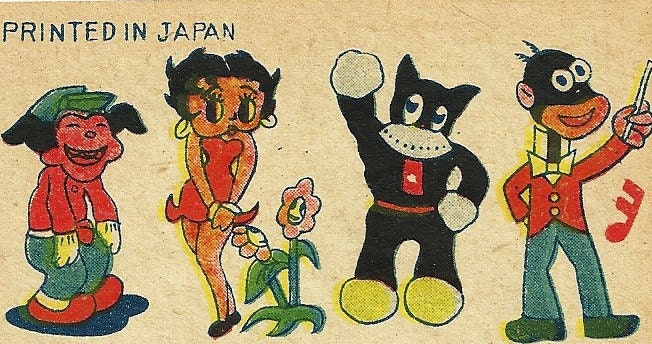1930s Vintage Betty Boop Transfers Decals Full Sheet Minnie Mouse Popeye And Cartoon Friends
