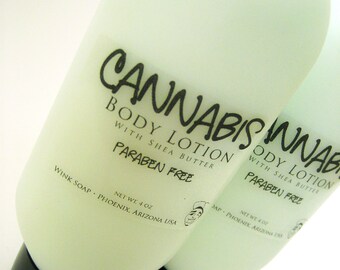 Cannabis Body Lotion . With Shea Butter . Paraben Free . 4 oz