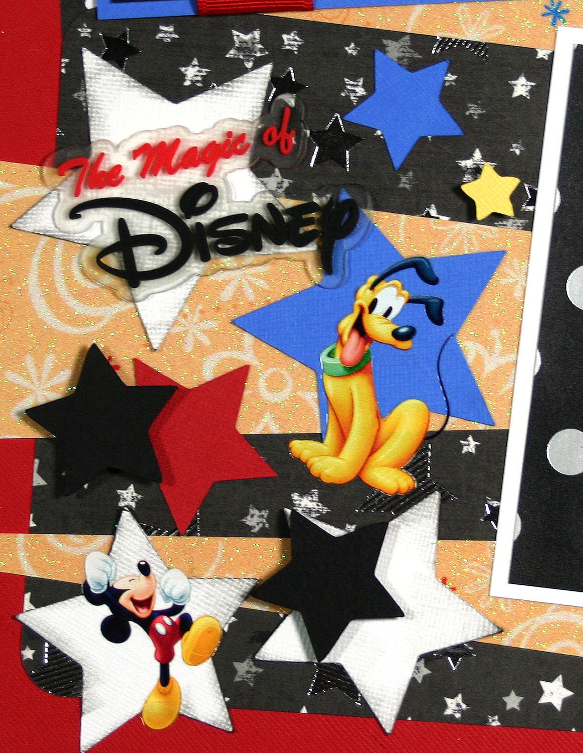 12 x 12 Premade Scrapbook Layout Boy or Girl -- Disney Vacation -- Mickey Mouse -- Disneyworld -- Magic Kingdom -- Disneyland -- Pluto