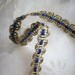 2 yards of French metal lapis/gold trim antique, more avail.