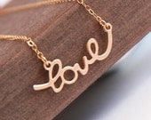 Cute Love Letter Necklace -  Letters Love Necklace, Dainty Gold Filled Chain, Gold Necklace, Summer Fashion, Love Weddings