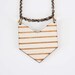 Wooden Chevron Stripe Necklace - No. 3