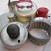 7 vintage biscuit cutters - cookie cutters, donut cutter - round