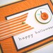 Halloween Card - Button Pumpkin Spider Web Embossed
