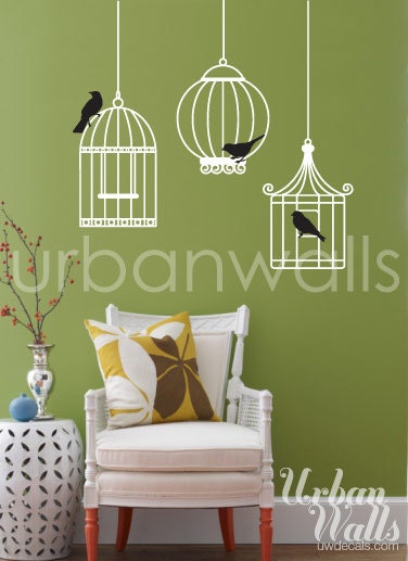 Vinyl Wall Sticker Decal Art - Birdcages