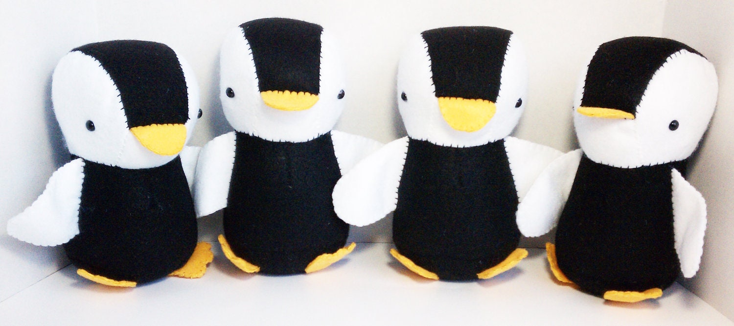 Black and white felt Penguin stuffed animal