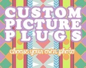 CUSTOM PICTURE PLUGS gauges embedded resin filled - Made to Order 4, 2, 0, 00, 7/16, 1/2
