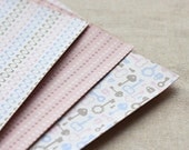 3 Set - Maze Pink Cross & Key Reform Fabric Stickers (A4)
