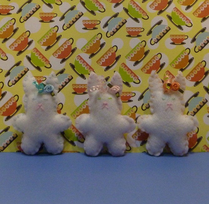 small white Easter bunny bunnies for kids children toys toy felt gift set / stuffed animal bunny rabbit