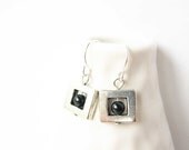 Contemporary Jewelry - Black Onyx, Modern Earrings, Geometric Jewelry, Silver, Stone, Simple, Dangle, Drop