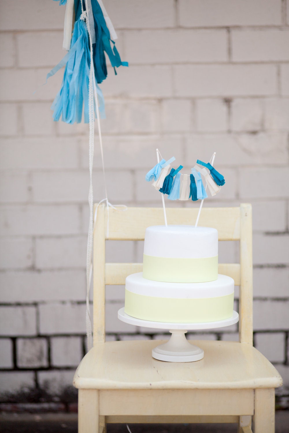 Blue Tassel Garland Cake Topper