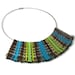 Funky Necklace, Bib Necklace, Green Turquoise
