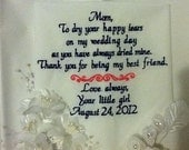 Personalized Wedding Handkerchief Embroidered Hanky for Mother of the Bride or Mother of the Groom By Canyon Embroidery on ETSY