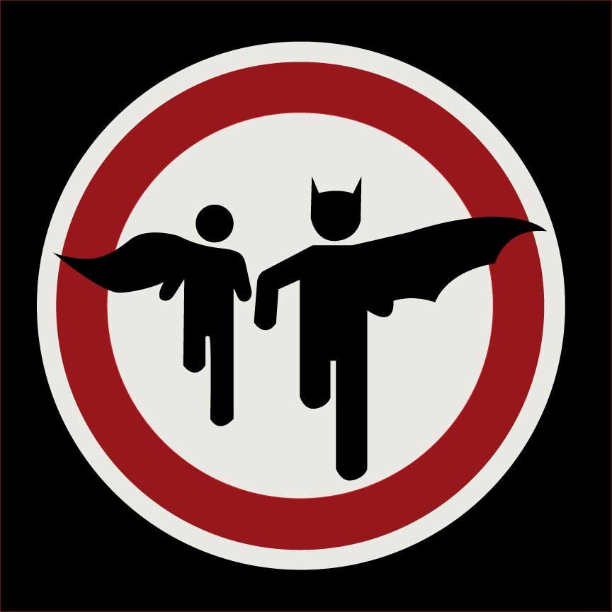Caped Crusader Road Sign--Perfect Decoration for a Superhero party or as a Poster for a Bedroom