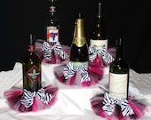 Hot Pink Zebra Bottle Tutu Party Pack of 5 - Fits A Wide Range of Bottles