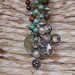 ON HOLD for HONEY - bird and nest lariat necklace on kingman mine turquoise...
