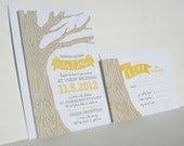 DIY Printable, illustrated outdoor rustic woodgrain Wedding Invitation Suite, Jordan design
