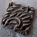 Ancient Bronze Tile Connector - Handmade Bronze Charm