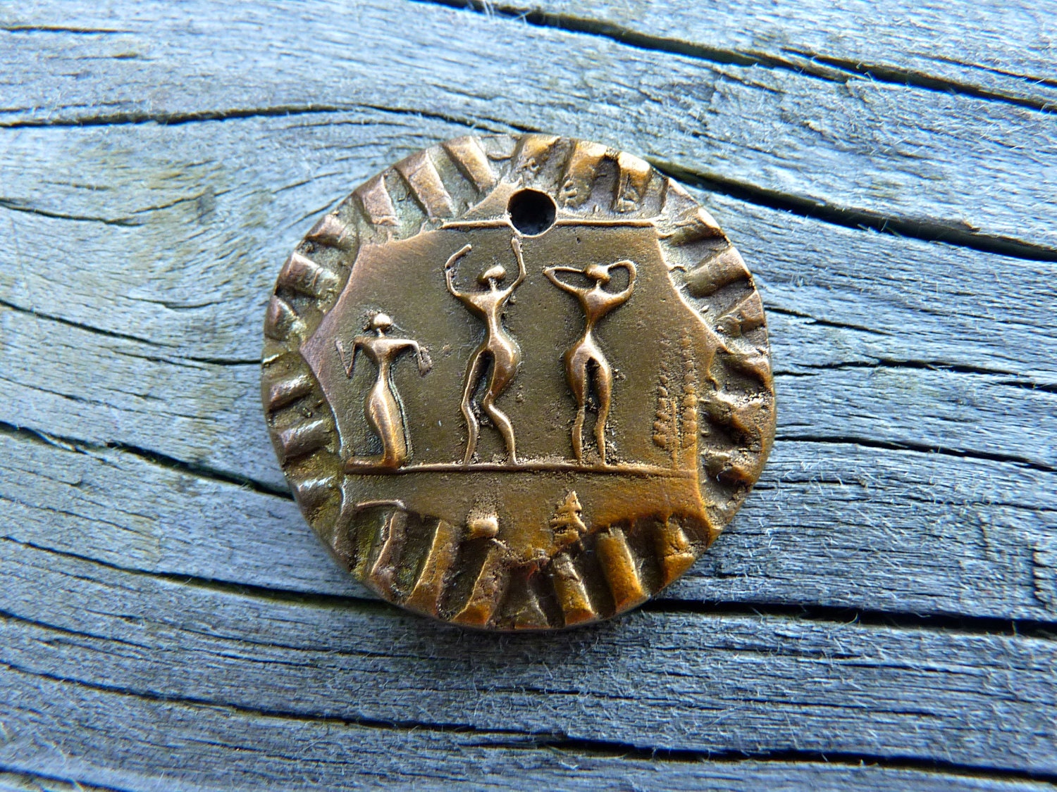 Story Talisman - Medium Oval Bronze Coin Charm