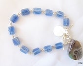 Kyanite tennis bracelet, blue gemstone sterling silver bracelet, fine jewelry