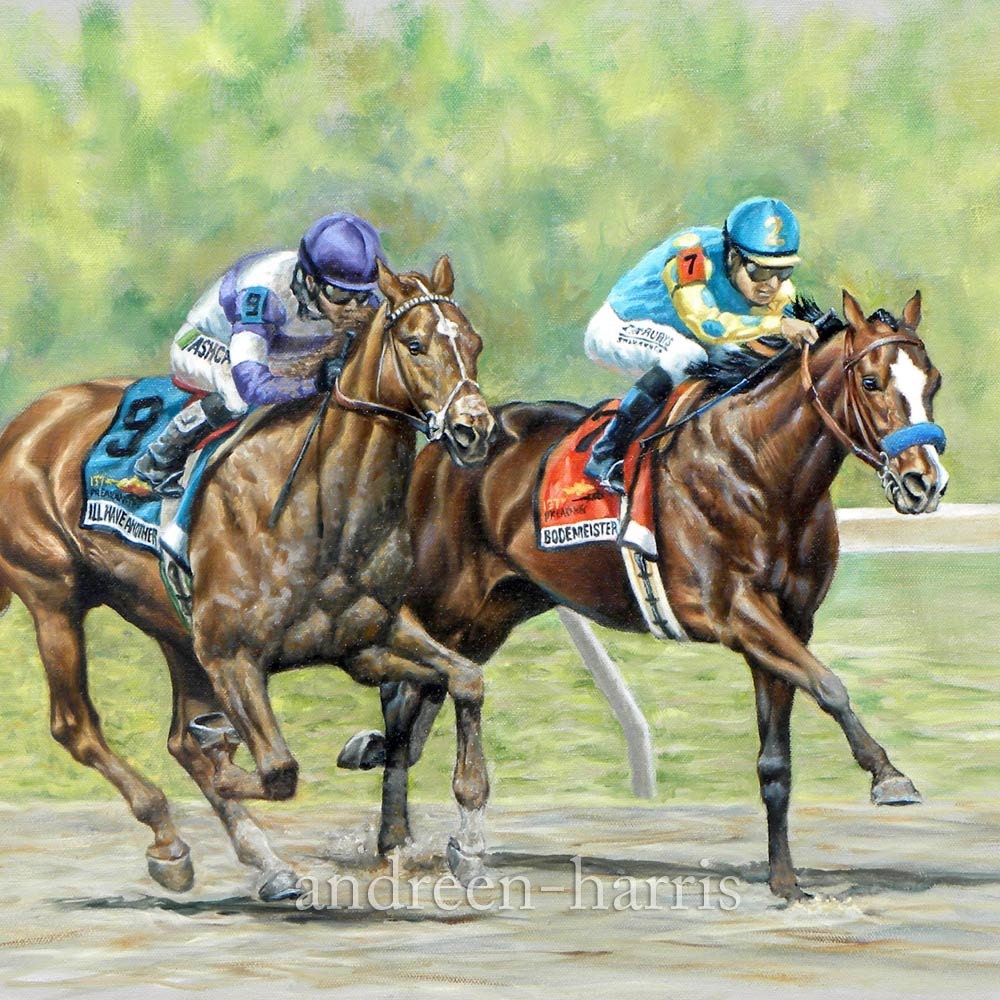 Horse Racing Stretch Duel Print 11 x 14