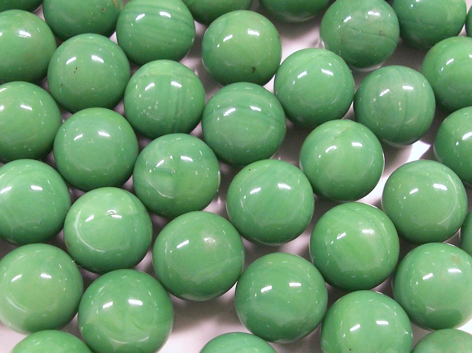 Vintage Glass Marbles Green Fifty 50 Green Marbles By Punksrus 2538