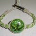 REAL MARIJUANA LEAF Green Glitter Resin Beaded Hemp Bracelet - Roach Clip Clasp