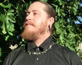 Mens Necklace - Rugged Labradorite -  Spiritual Self-Defense - Rugged Necklace - Beadwork - Dude Necklace
