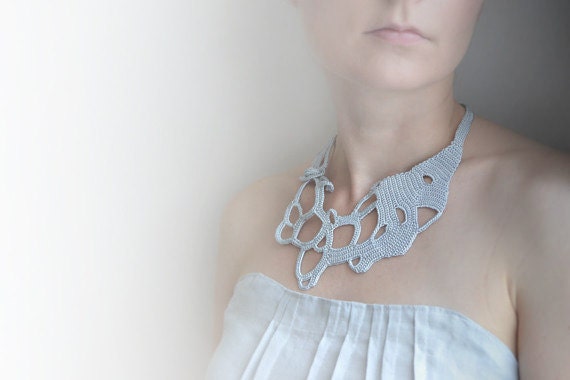 Silver grey okapi necklace